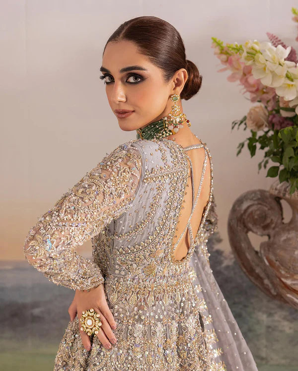 Bridal Couture Hand Embellishment Net Embroidered KM-001