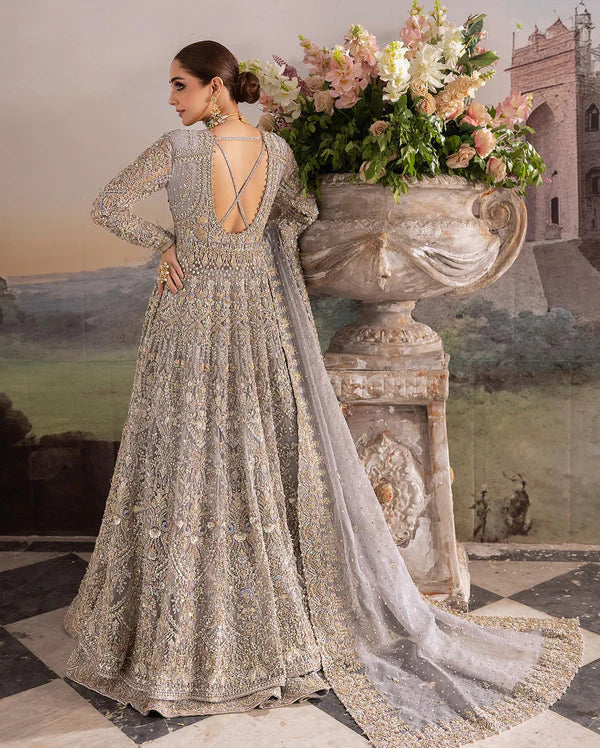 Bridal Couture Hand Embellishment Net Embroidered KM-001