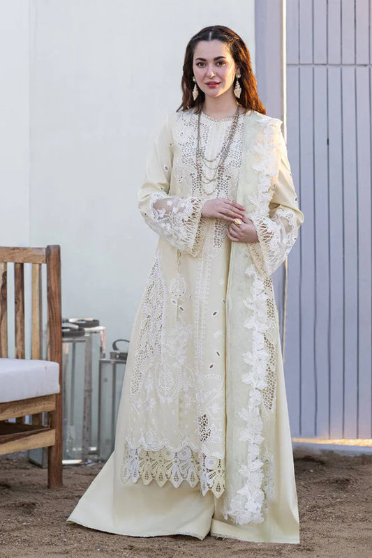 Qalamkar Sahil Kinare Luxury Lawn Embroidered 3 Piece Unstitched  QK-04