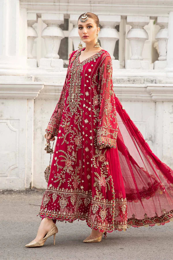 Maria.B Luxury Unstitched Embroidered Chiffon Suit MB-03