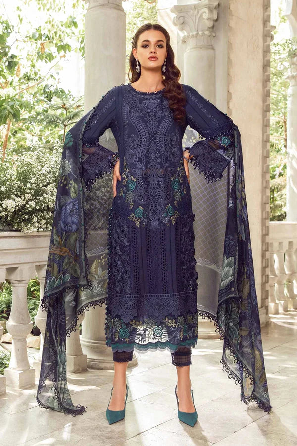 Maria.B Luxury Lawn Embroidered 3 Piece Unstitched Eid Lawn-MB-18