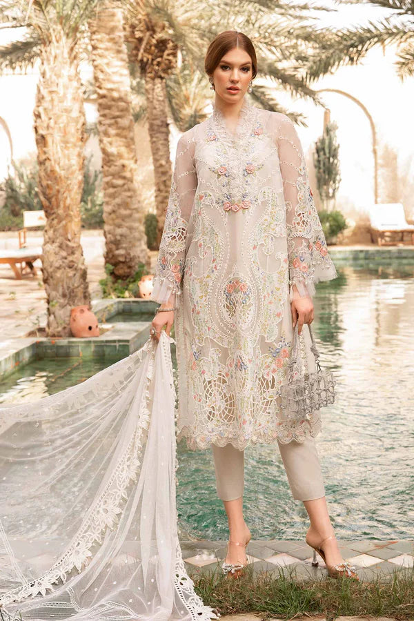 Maria.B Luxury Lawn Embroidered 3 Pc Unstitched D-2405-A Eid Collection.MB-012