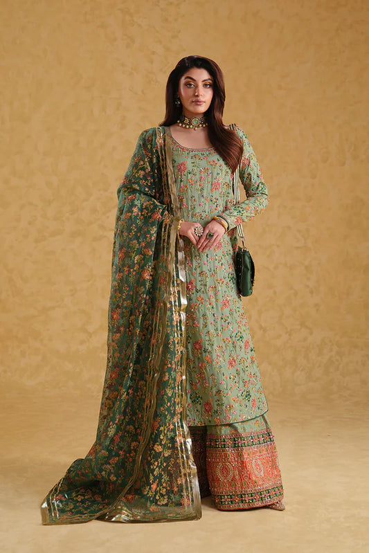 Neloo's Luxury Raw Silk Hand Embroidered Unstitched MEERAS NO-01