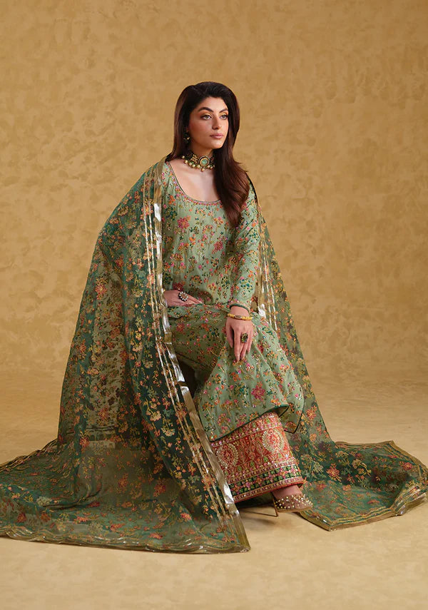 Neloo's Luxury Raw Silk Hand Embroidered Unstitched MEERAS NO-01