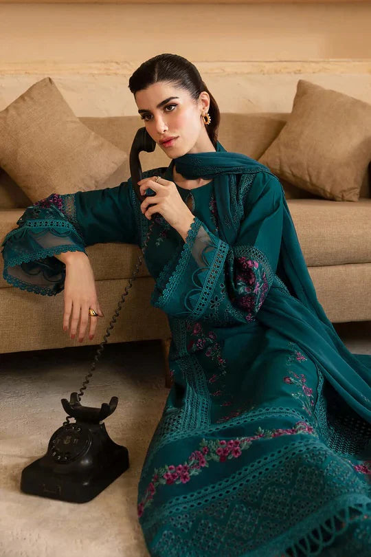 Azure Luxury Lawn Embroidered 3 Piece Unstitched Collection AZ-01