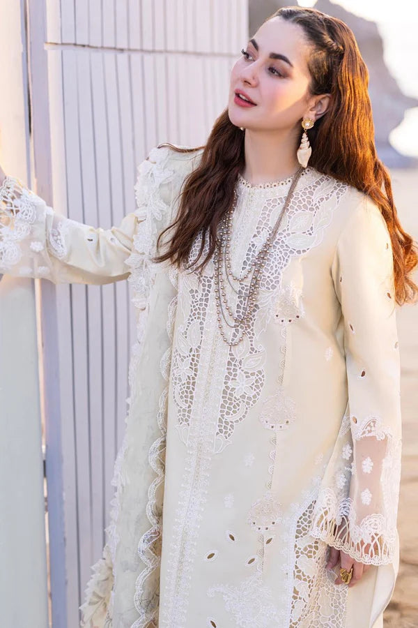 Qalamkar Sahil Kinare Luxury Lawn Embroidered 3 Piece Unstitched  QK-04